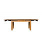 Anya Solid Tassie Oak Side Extension Dining Table in Wheat, 200 / 250 / 300cm - Chocolate Wood