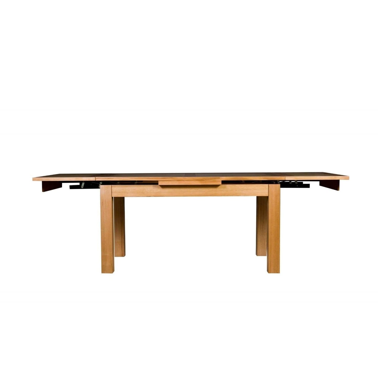 Anya Solid Tassie Oak Side Extension Dining Table in Wheat, 200 / 250 / 300cm - Chocolate Wood