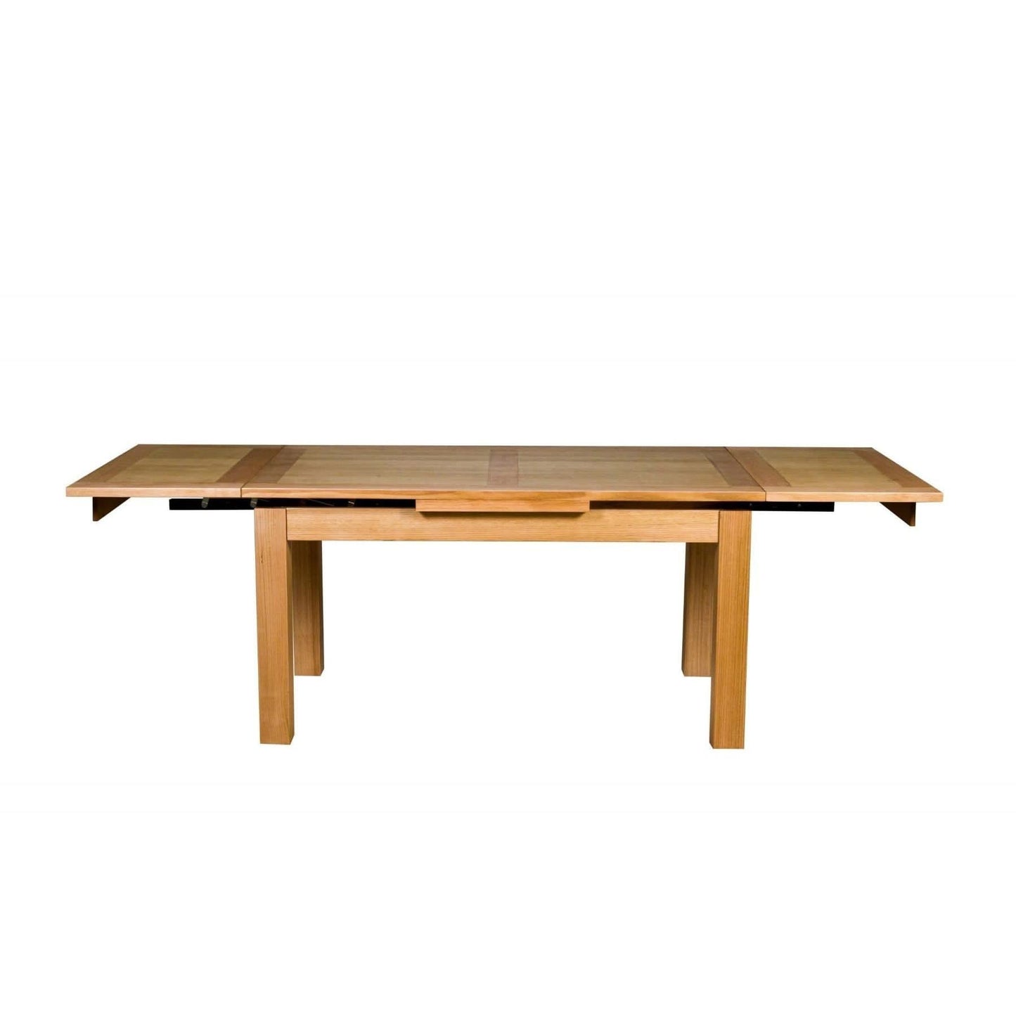 Anya Solid Tassie Oak Side Extension Dining Table in Wheat, 200 / 250 / 300cm - Chocolate Wood