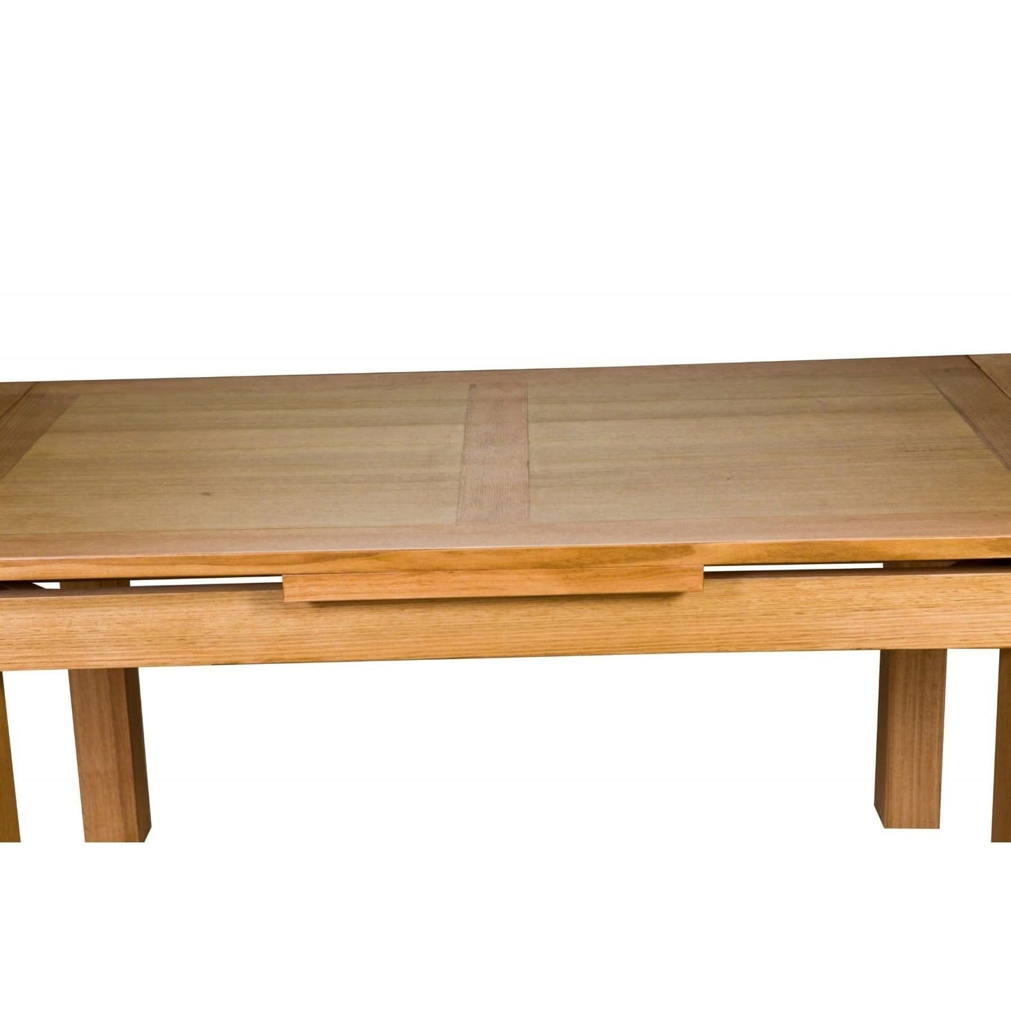 Anya Solid Tassie Oak Side Extension Dining Table in Wheat, 200 / 250 / 300cm - Chocolate Wood