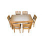 Anya Solid Tassie Oak Side Extension Dining Table in Wheat, 200 / 250 / 300cm - Chocolate Wood