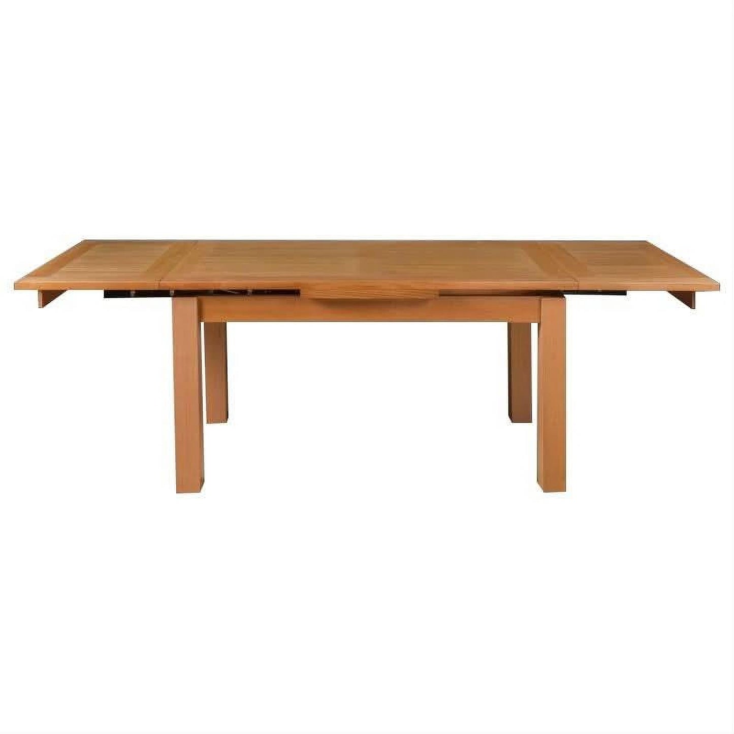 Anya Solid Tassie Oak Side Extension Dining Table in Wheat, 200 / 250 / 300cm - Chocolate Wood