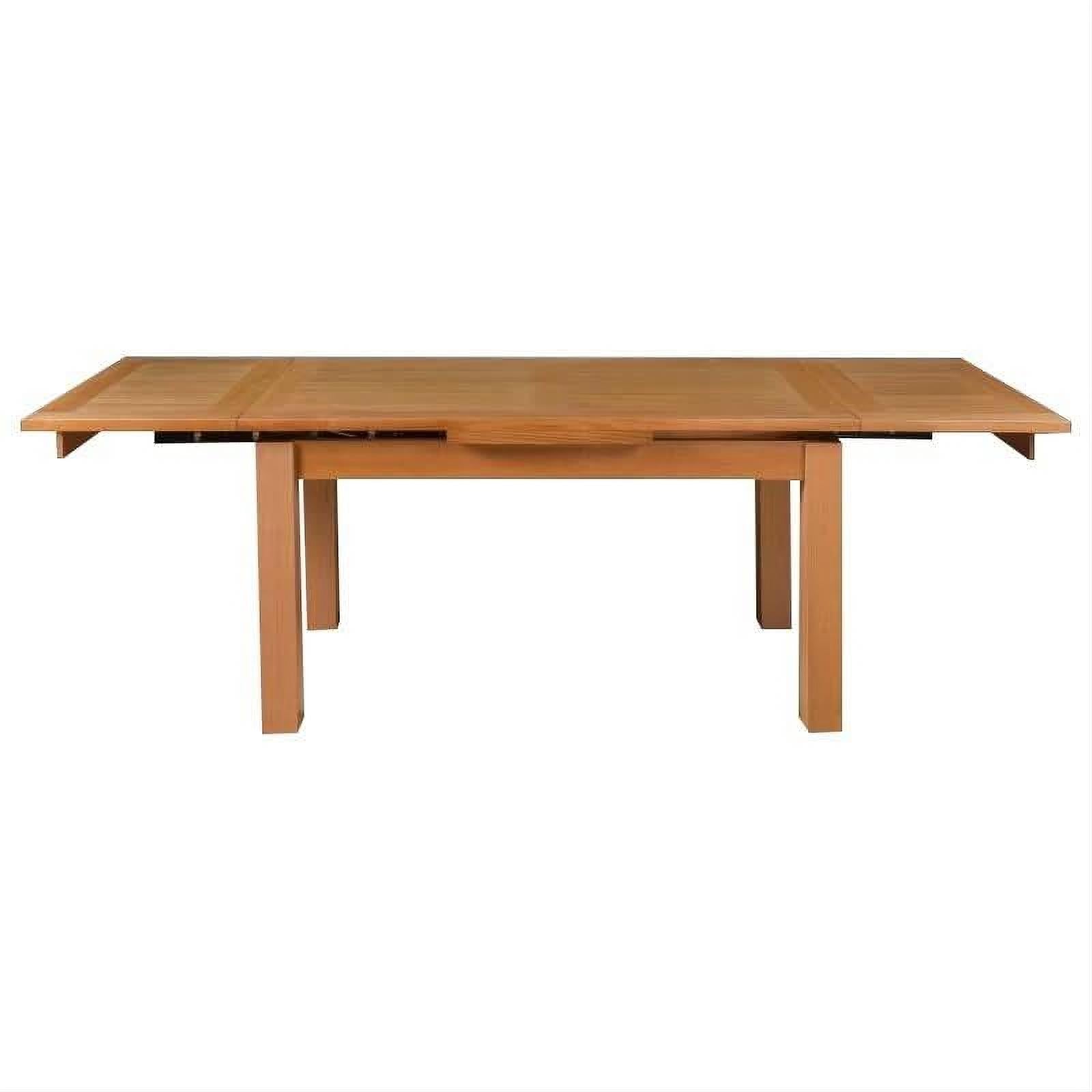 Anya Solid Tassie Oak Side Extension Dining Table in Wheat, 200 / 250 / 300cm - Chocolate Wood