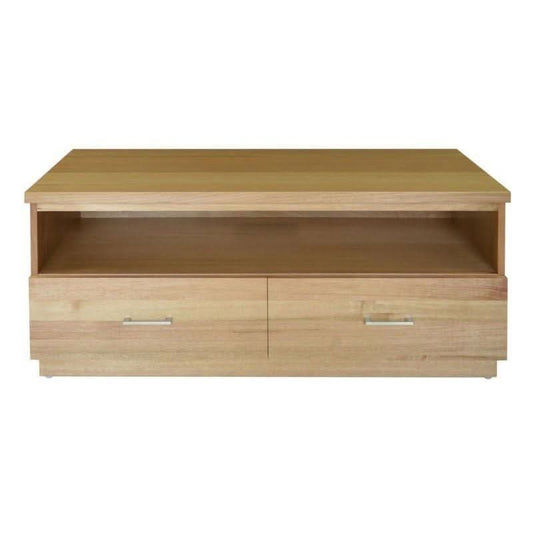 Anya Solid Tassie Oak 2 Drawer TV Unit, Wheat 120cm - Chocolate Wood