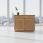 Victorian ash buffet sideboard with 2 doors and 2 drawers in wheat color, 100cm wide, from MyChocolateWood.