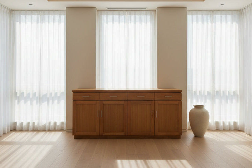 ANYA SOLID VICTORIAN ASH BUFFET/SIDEBOARD 4 DOORS & 4 DRAWERS WHEAT COLOUR 180CM - MyChocolateWood