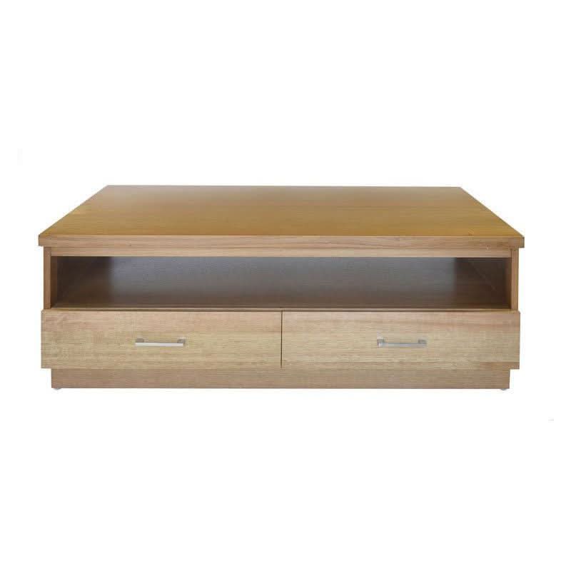 ANYA SOLID VICTORIAN ASH COFFEE TABLE 2 DRAWERS WHEAT COLOUR 120CM - MyChocolateWood