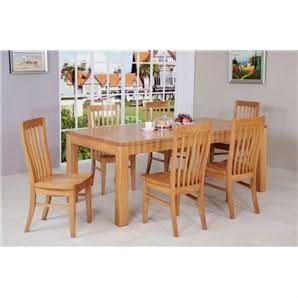 Anya Solid Tassie Oak Dining Table in Wheat, 150cm - Chocolate Wood