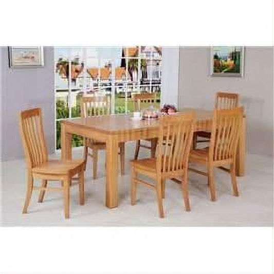 Anya Solid Tassie Oak Dining Table in Wheat, 150cm - Chocolate Wood