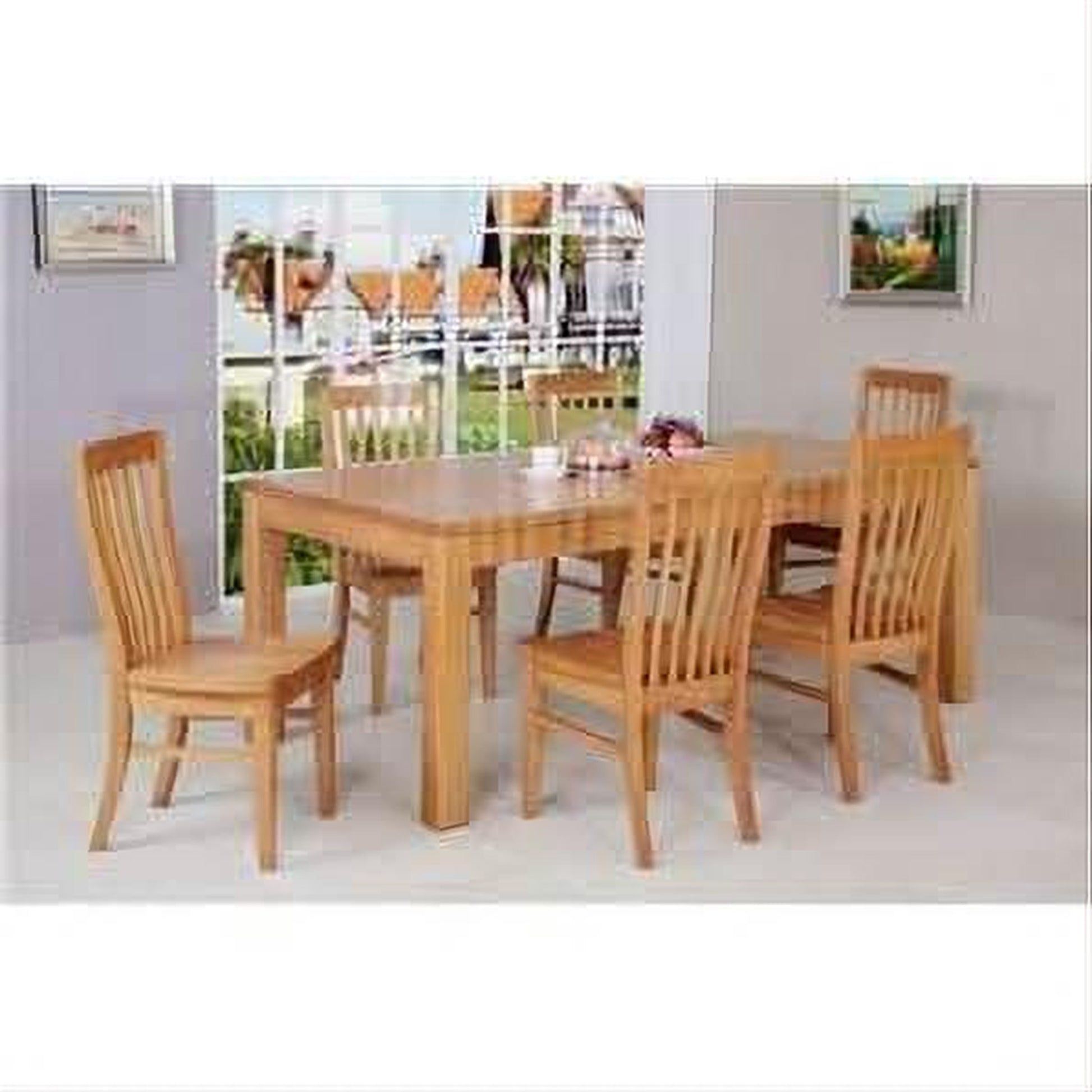 Anya Solid Tassie Oak Dining Table in Wheat, 210cm - Chocolate Wood