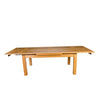 Anya Solid Tassie Oak Side Extension Dining Table in Wheat, 150 / 200 / 250cm - Chocolate Wood