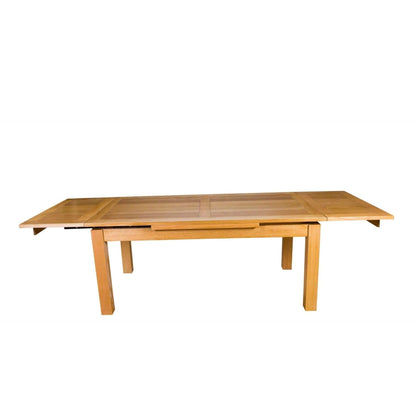 Anya Solid Tassie Oak Side Extension Dining Table in Wheat, 150 / 200 / 250cm - Chocolate Wood