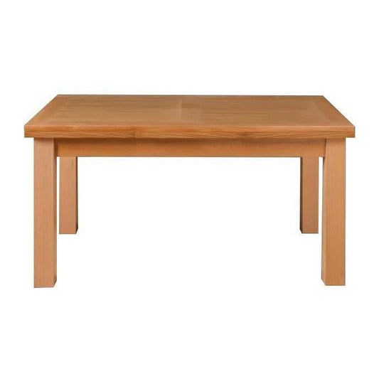 Anya Solid Tassie Oak Side Extension Dining Table in Wheat, 150 / 200 / 250cm - Chocolate Wood