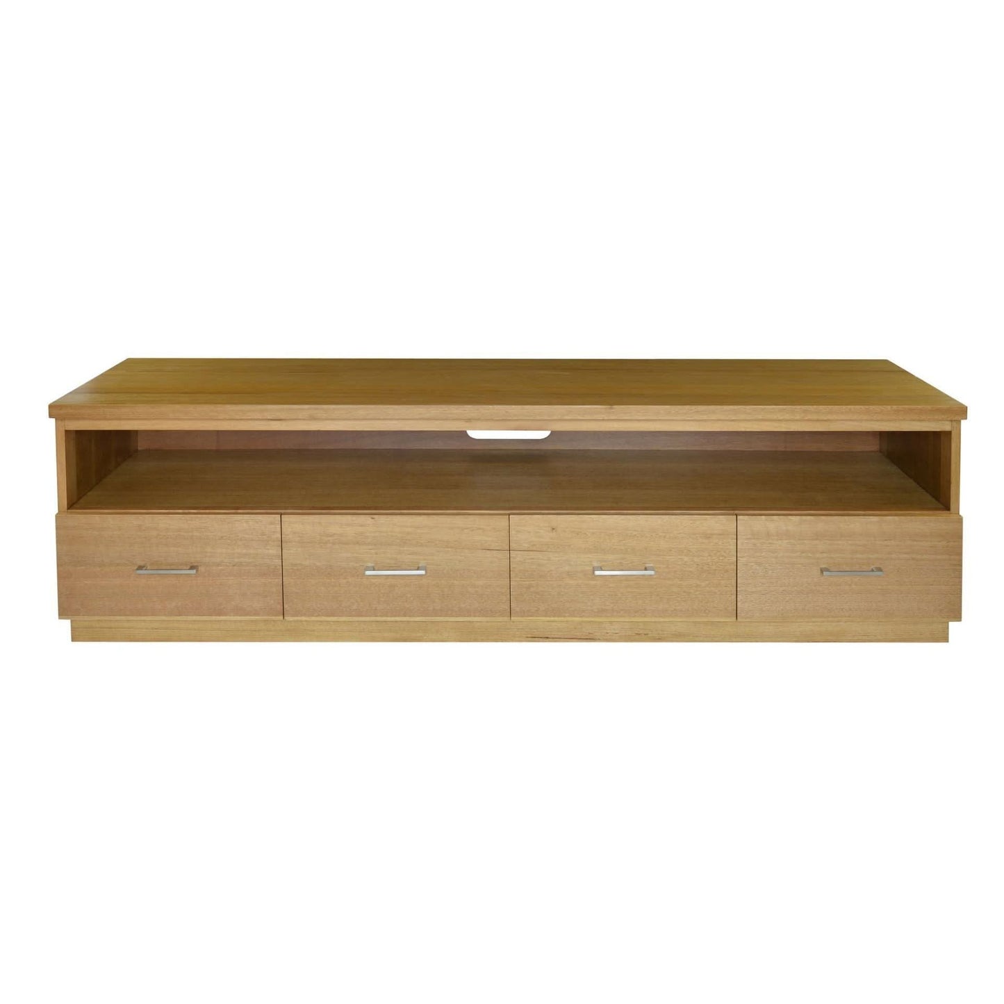 Anya Solid Tassie Oak TV / Entertainment Unit 4 Drawers, Wheat 180cm - Chocolate Wood