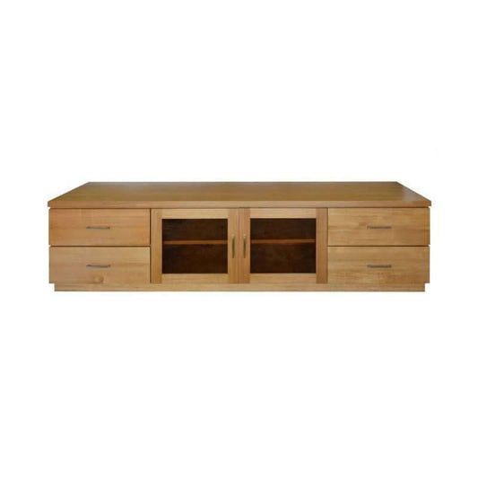 ANYA SOLID VICTORIAN ASH TV UNIT 2 DOORS & 4 DRAWERS IN WHEAT 200CM - MyChocolateWood