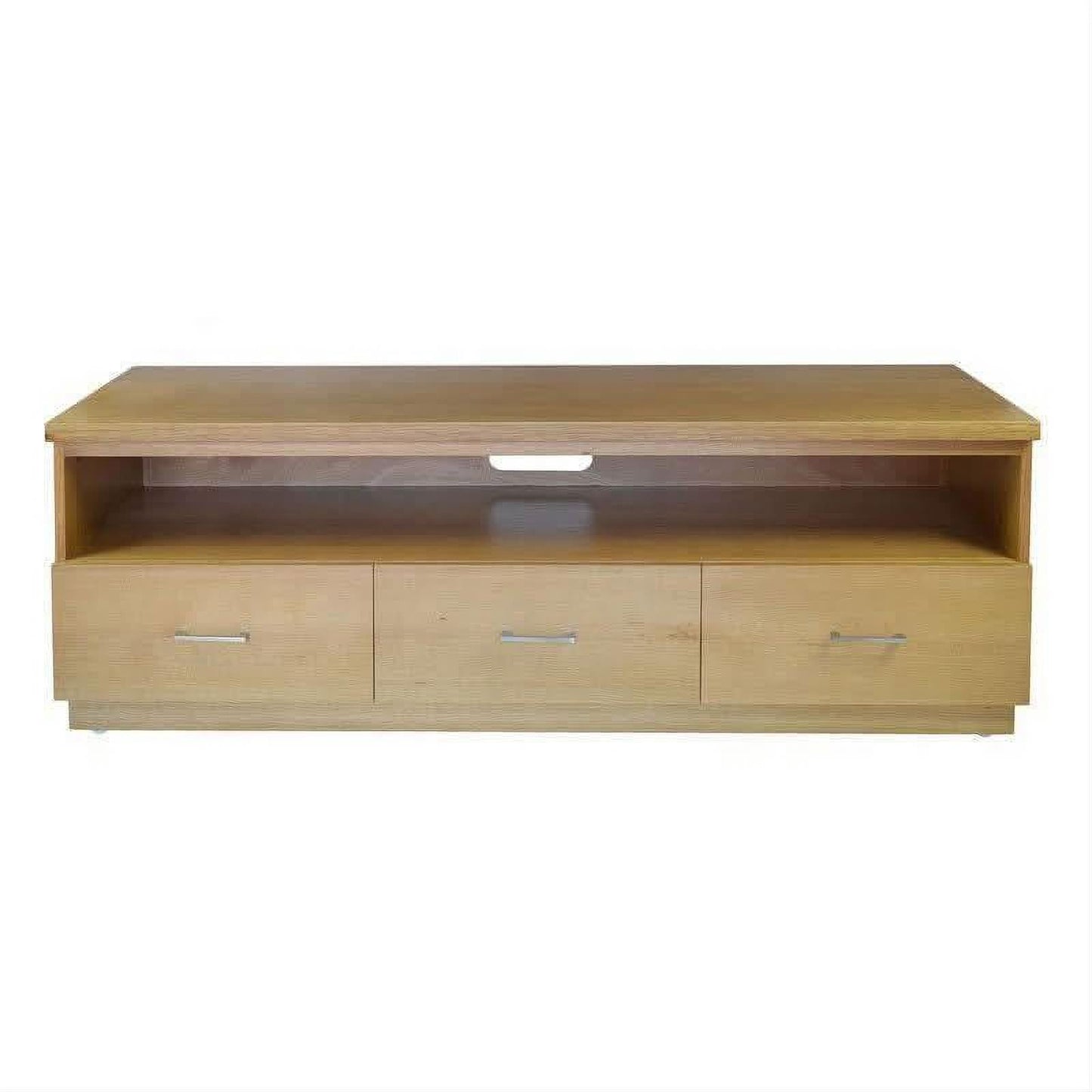 Anya Solid Tassie Oak TV Unit 3 Drawers, Wheat 160cm - Chocolate Wood