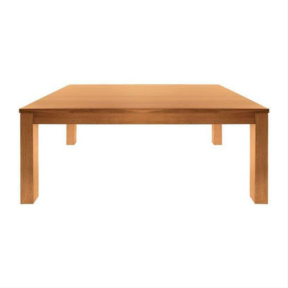 Anya Solid Tassie Oak Dining Set in Wheat, 150cm + 6 Chairs - Chocolate Wood