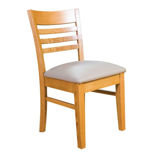 Anya Solid Tassie Oak Dining Set in Wheat, 150cm + 6 Chairs - Chocolate Wood