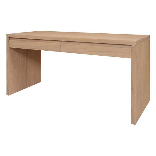 APOLLO 2 DRAWER WRITING DESK IN SOLID MINDI WOOD NATURAL
