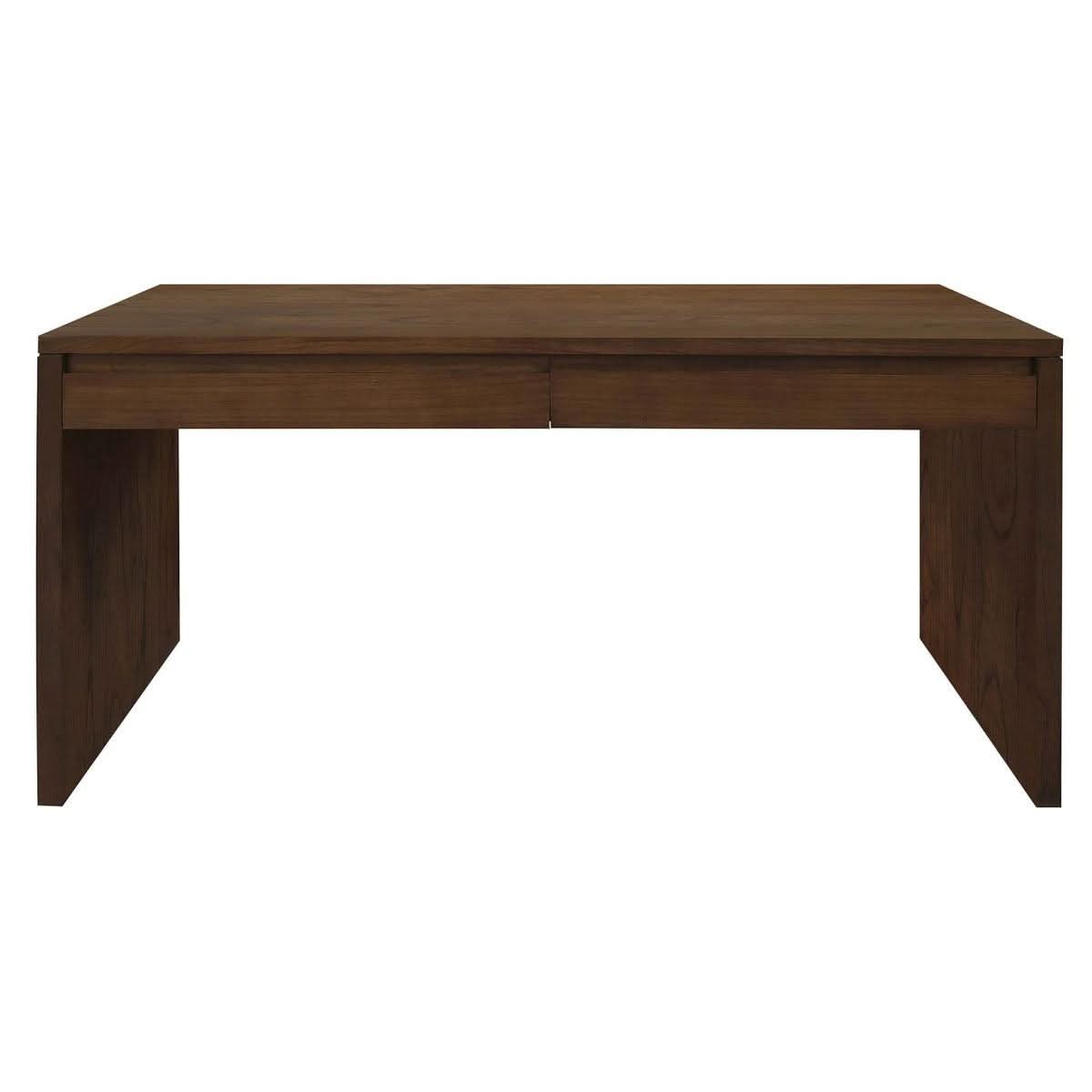 Apollo Solid Mindi Timber 2-Drawer Writing Desk 150cm in Walnut - Chocolate Wood