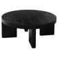 Apollo Solid Mindi Timber Round Coffee Table 90cm in Black - Chocolate Wood
