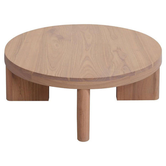 APOLLO SOLID MINDI WOOD ROUND COFFEE TABLE NATURAL - MyChocolateWood