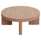 Apollo Solid Mindi Timber Round Coffee Table 90cm in Natural - Chocolate Wood