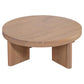 Apollo Solid Mindi Timber Round Coffee Table 90cm in Natural - Chocolate Wood
