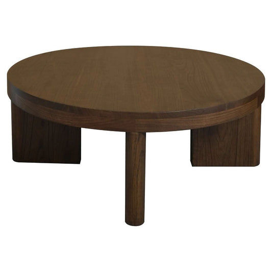 APOLLO SOLID MINDI WOOD ROUND COFFEE TABLE - WALNUT - MyChocolateWood