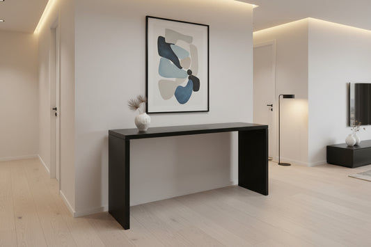 APOLLO WHITE CEDAR CONSOLE TABLE/HALL TABLE - BLACK - MyChocolateWood