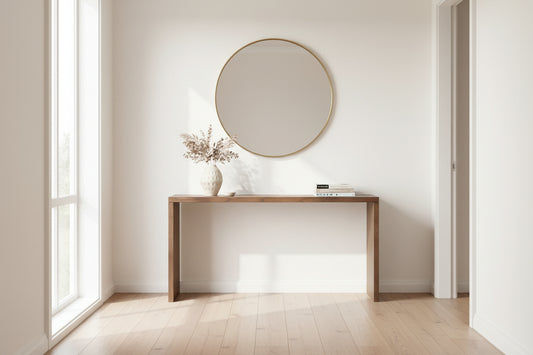 APOLLO WHITE CEDAR CONSOLE TABLE/HALL TABLE - WALNUT - MyChocolateWood