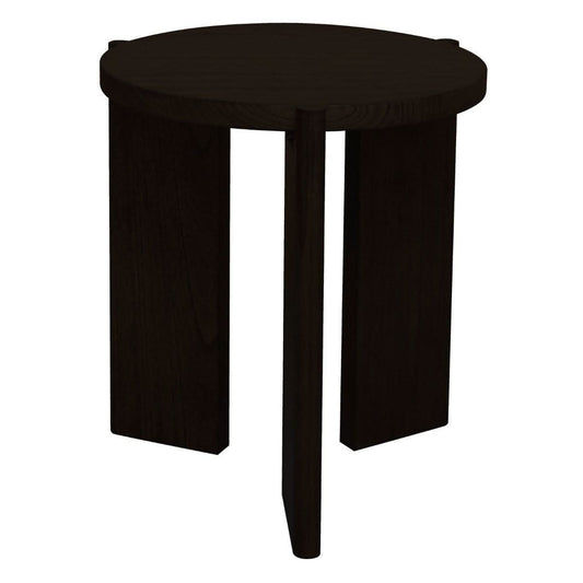 APOLLO WHITE CEDAR ROUND SIDE TABLE BLACK