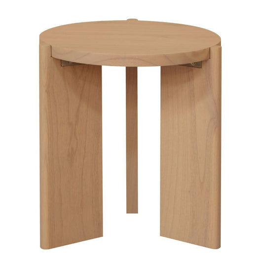 APOLLO WHITE CEDAR ROUND SIDE TABLE NATURAL - MyChocolateWood