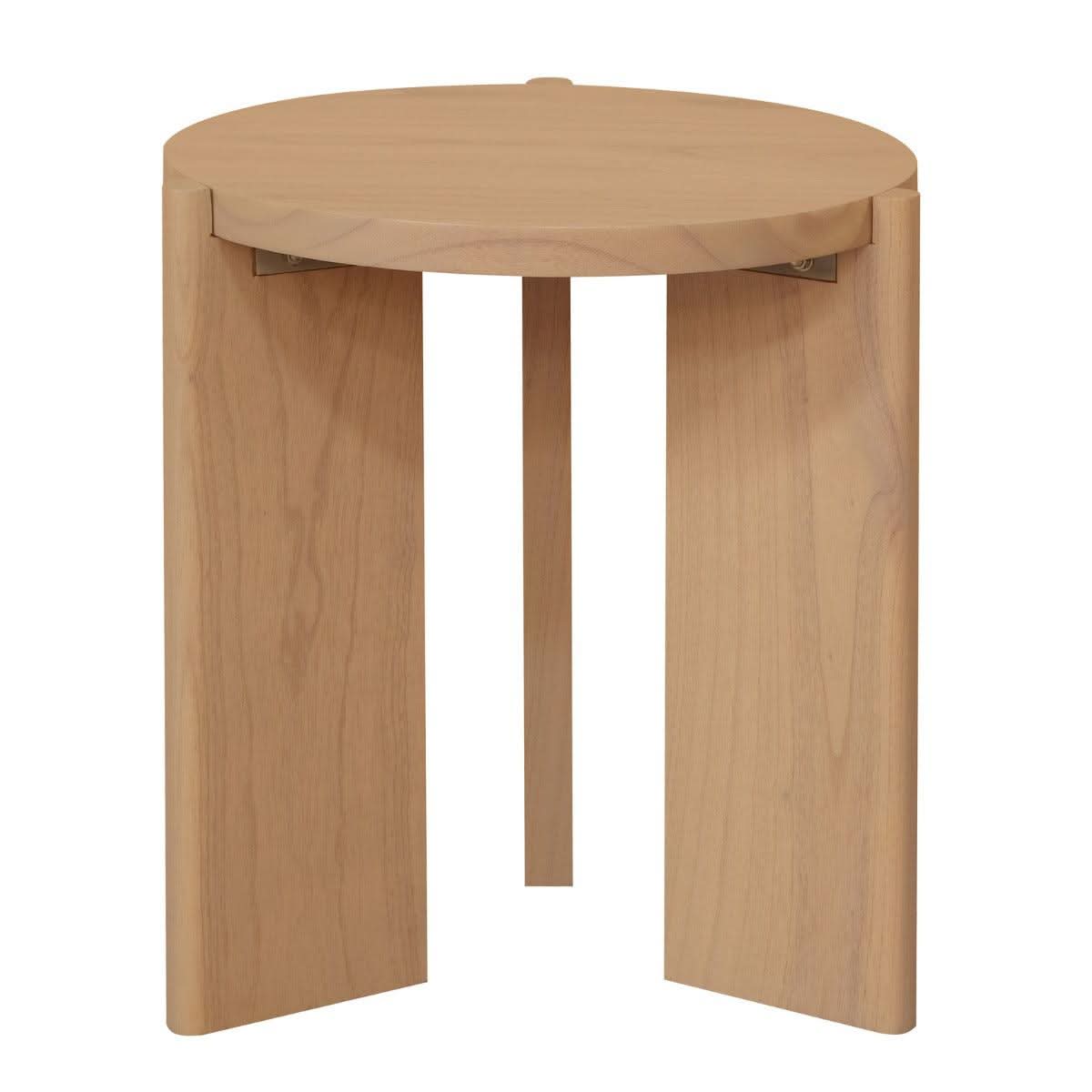 Apollo Solid Mindi Timber Round Side Table in Natural - Chocolate Wood