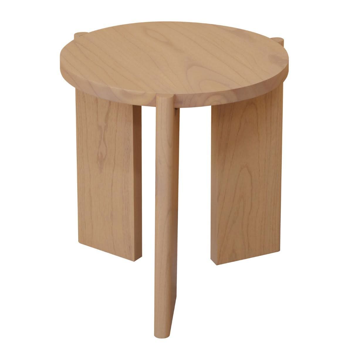 APOLLO WHITE CEDAR ROUND SIDE TABLE NATURAL - MyChocolateWood