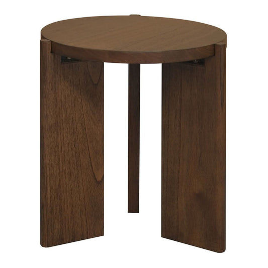 APOLLO WHITE CEDAR ROUND SIDE TABLE WALNUT - MyChocolateWood