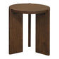 Apollo Solid Mindi Timber Round Side Table in Walnut - Chocolate Wood