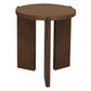 Apollo Solid Mindi Timber Round Side Table in Walnut - Chocolate Wood