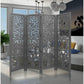 Ashe Decorative Mango Wood Screen / Room Divider in Dark Grey - Chocolate Wood