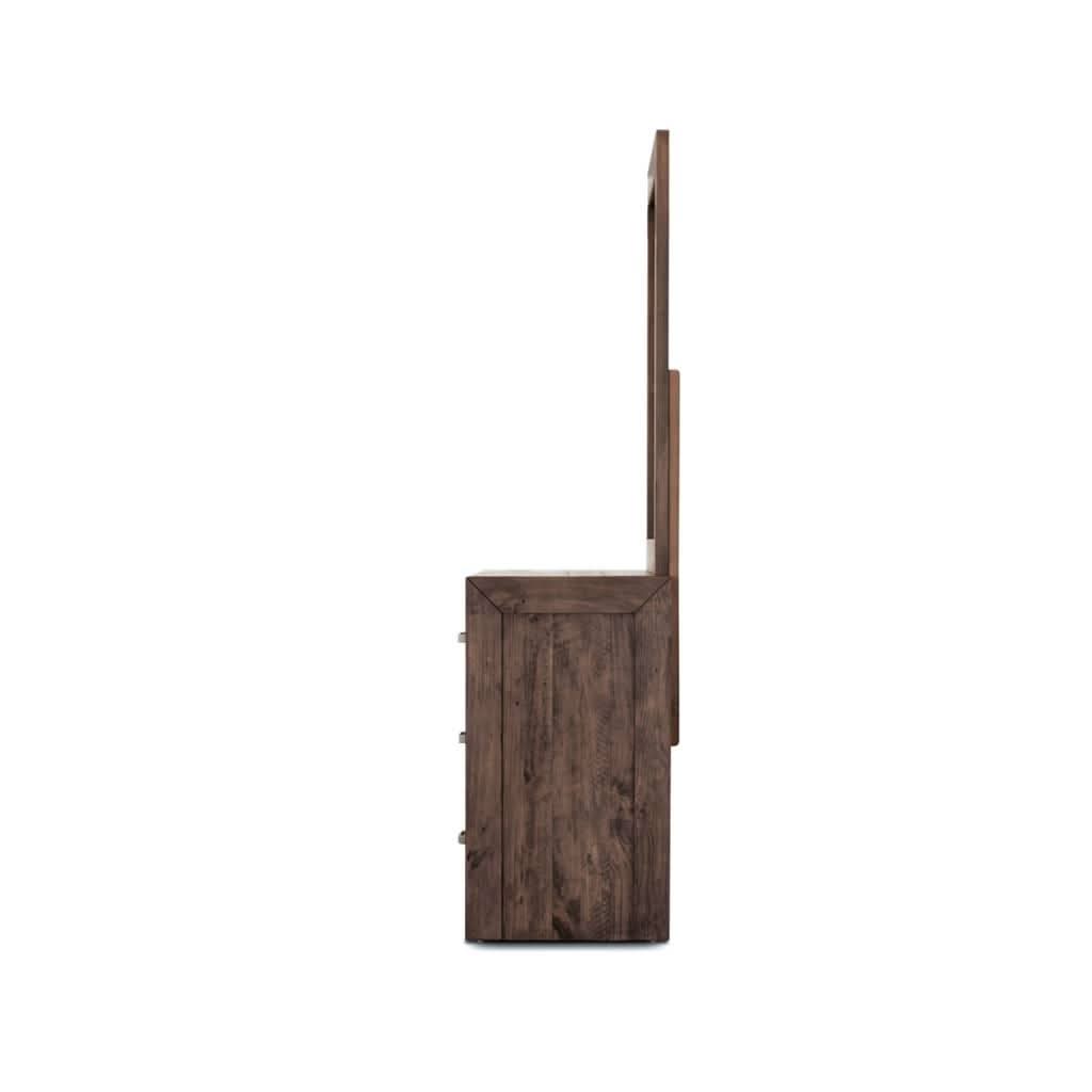 ASHGAR 6 DRAWER DRESSING TABLE/ DRESSER IN GREY STONE - MyChocolateWood
