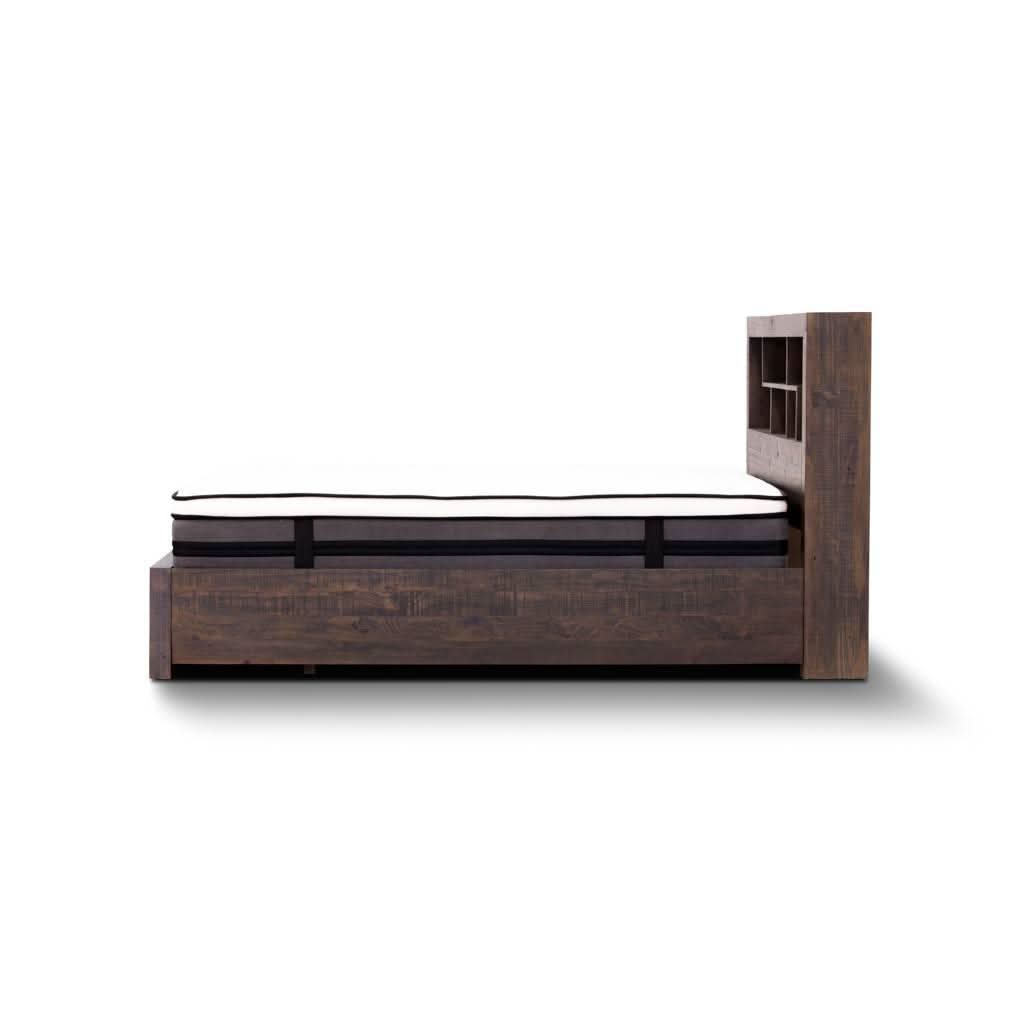 ASHGAR KING SIZE BED + DRESSER + MIRROR + 2 X BEDSIDE TABLES IN GREY STONE PACKAGE DEAL - MyChocolateWood