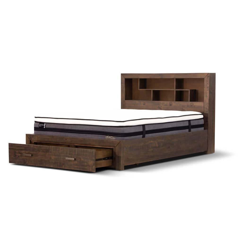 ASHGAR KING SIZE BED WITH STORAGE IN GREY STONE - MyChocolateWood