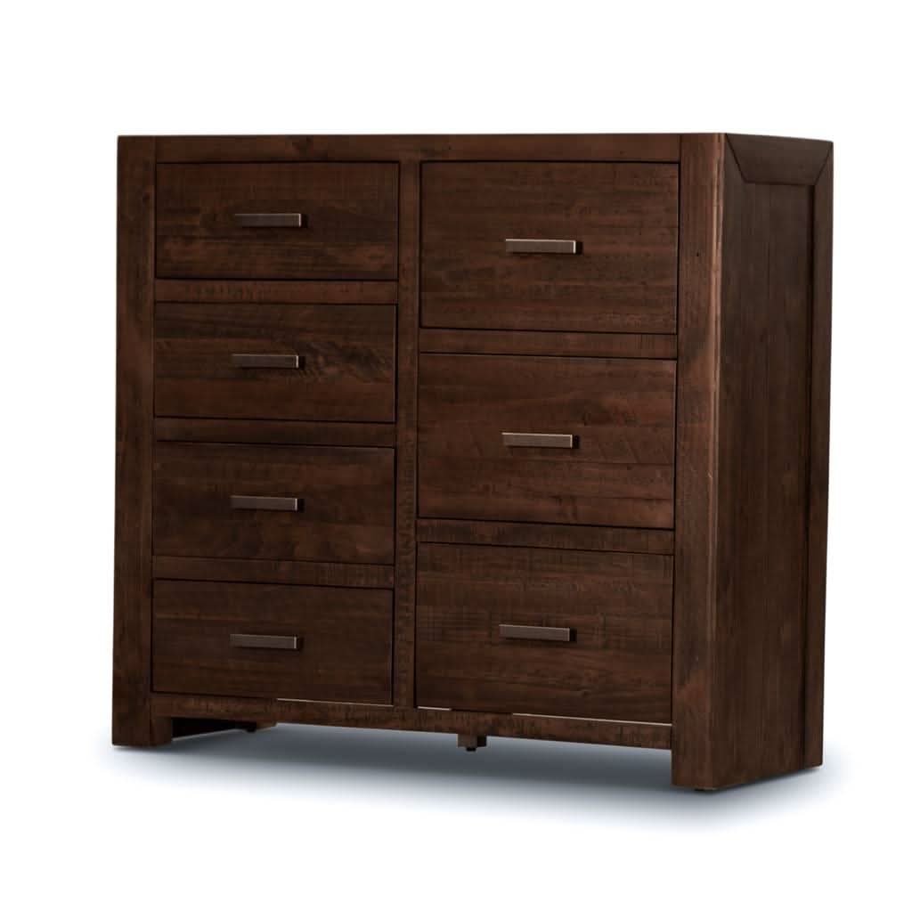 ASHGAR SOLID RECYCLED PINE 7 DRAWER CHEST OF DRAWERS/TALLBOY IN GREY STONE - MyChocolateWood