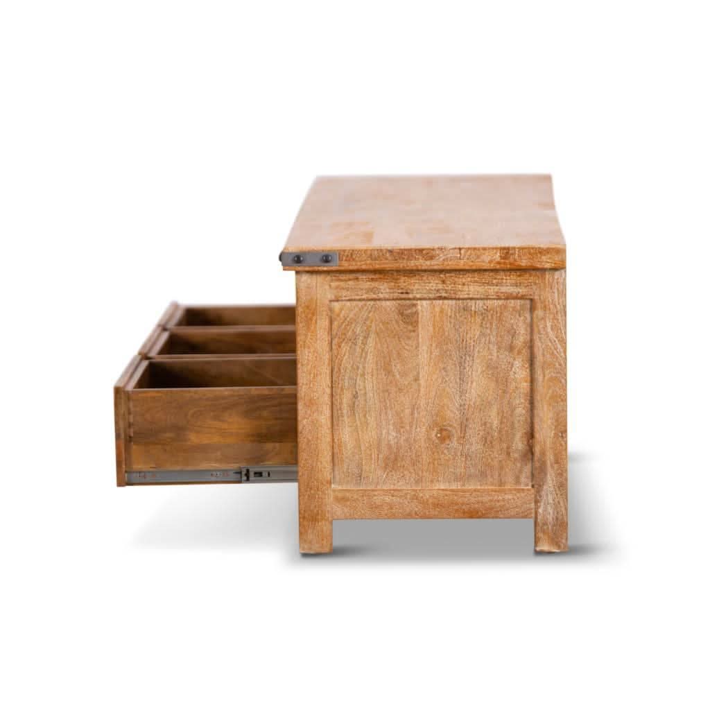 ASTI SOLID MANGO WOOD TV UNIT IN HONEY WASH - MyChocolateWood