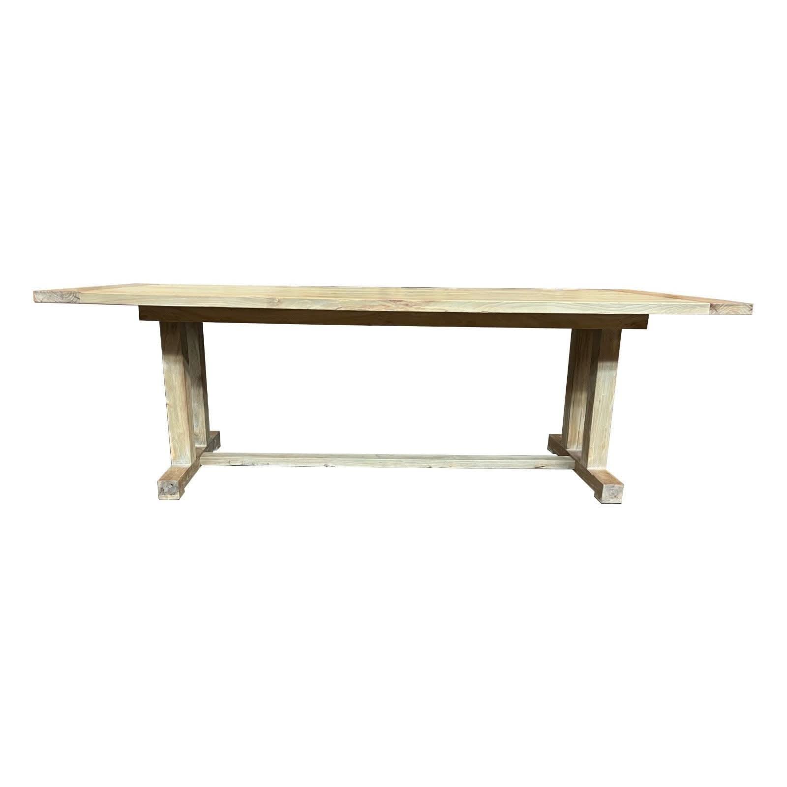 ATHENS RECYCLED ELM TRESTLE DINING TABLE 240CM - MyChocolateWood