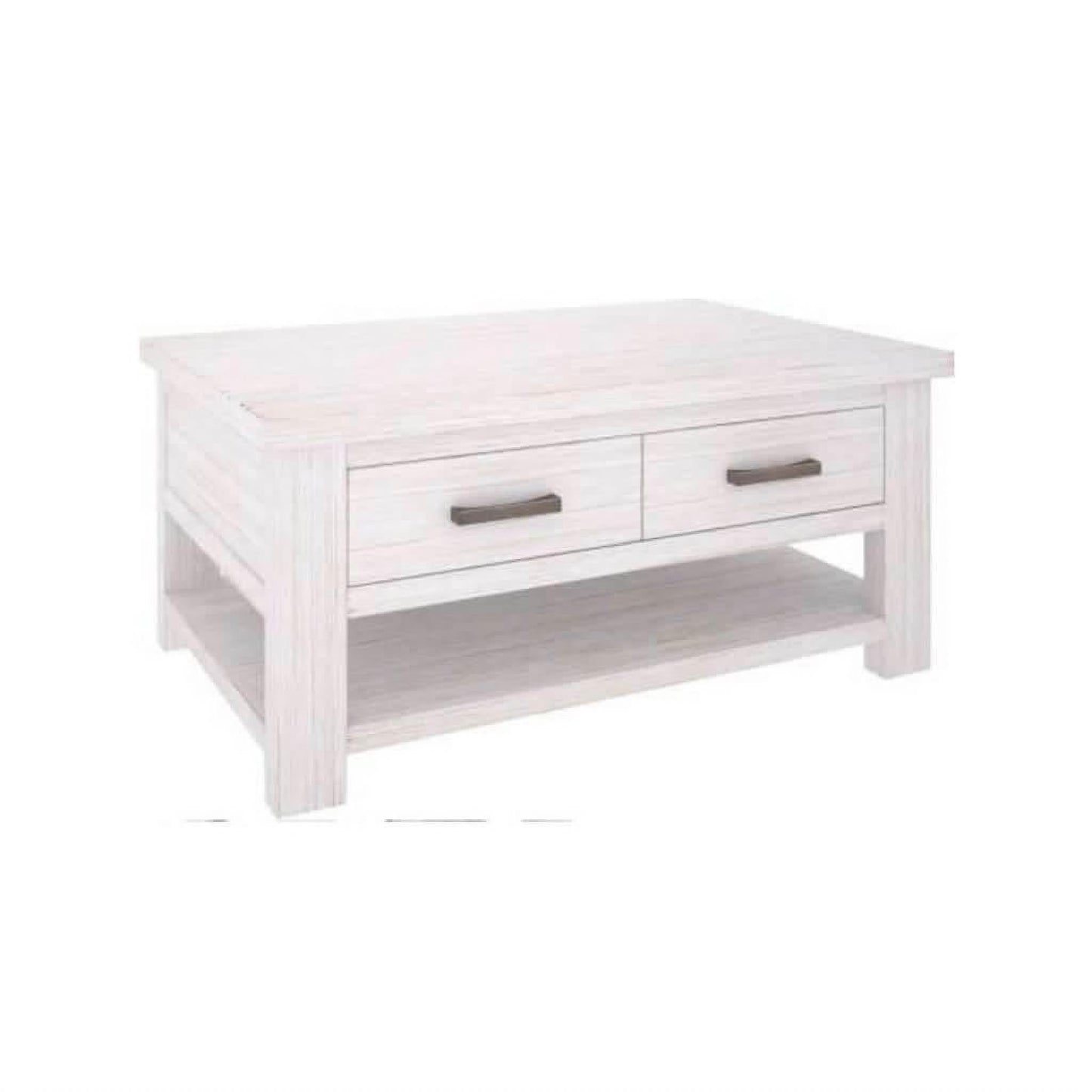 ATLANTA HAMPTONS SOLID ACACIA TIMBER COFFEE TABLE WITH 2 DRAWERS