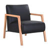 ATTICUS CONTEMPORARY BUFFALO LEATHER ARMCHAIR IN BLACK