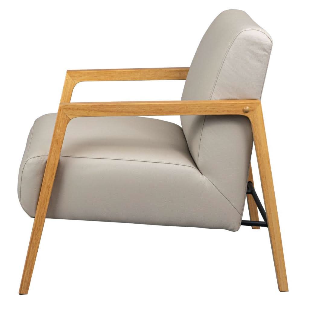 ATTICUS CONTEMPORARY BUFFALO LEATHER ARMCHAIR IN WHEAT - MyChocolateWood