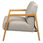 Atticus Contemporary Buffalo Leather Armchair in Wheat - Chocolate Wood