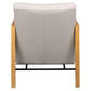 Atticus Contemporary Buffalo Leather Armchair in Wheat - Chocolate Wood